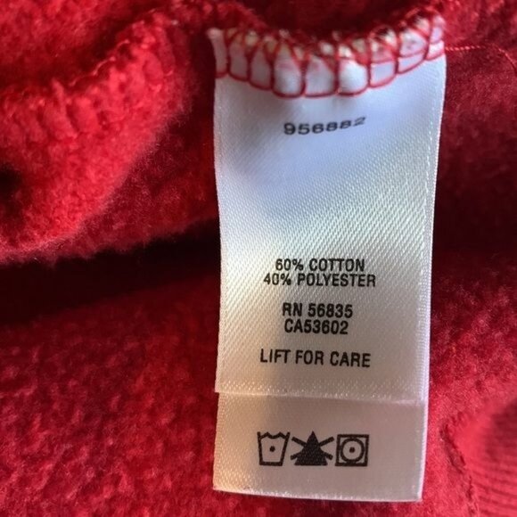 Cabelas Red Crewneck Sweatshirt S Reg/P Normal Cotton/Poly Blend - Picture 2 of 8